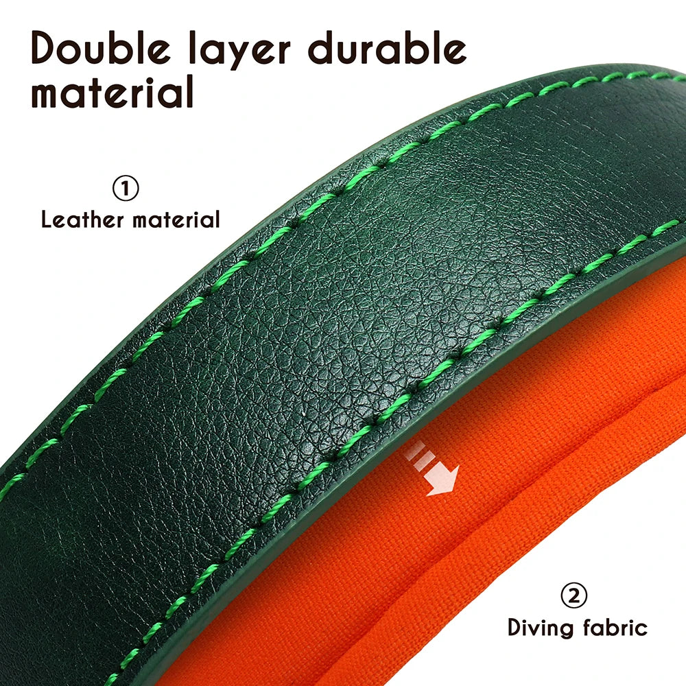 Coupe du matériau double couche cuir et tissu du collier Pitouly
