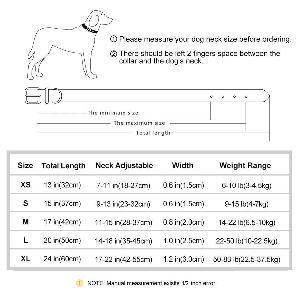 Guide des tailles et tableau de mesure pour collier Pitouly personnalisé